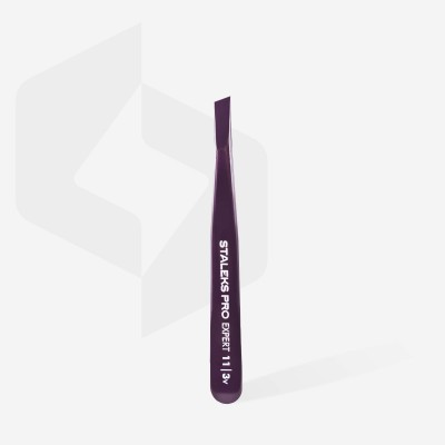 Staleks Eyebrow tweezers EXPERT 11 TYPE 3v (wide slant), violet TE-11/3v