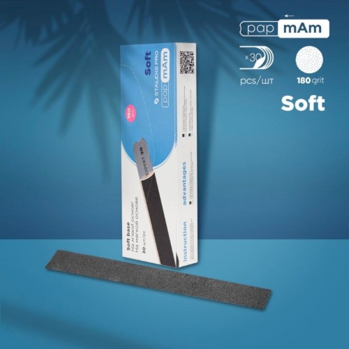 180 grit (30 pc) Disposable papmAm files for straight nail file (soft base) EXPERT 20 DFCE-20-180