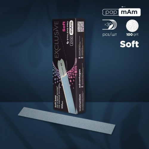 100 grit 30 pc Disposable files papmAm for straight nail file (soft base) EXCLUSIVE 20 DFCX-20-100
