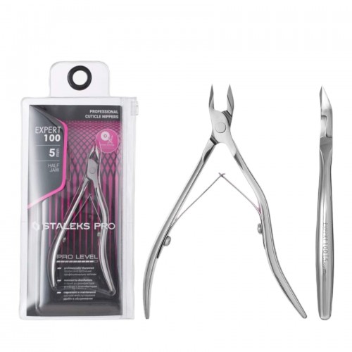 Staleks Pro Expert 100 Cuticle Nippers, 5mm, AISI 420 Stainless Steel