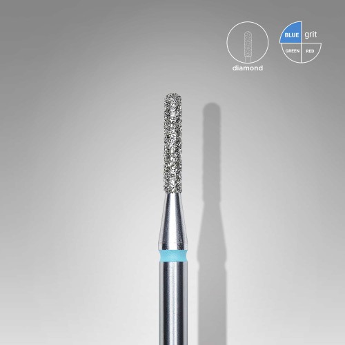 STALEKS PROFESSIONAL DIAMOND NAIL DRILL BIT FA30BO14/8 "ROUNDED CYLINDER" BLUE